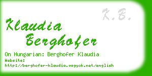 klaudia berghofer business card